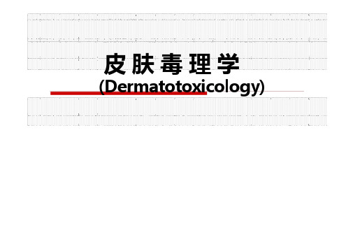 《毒理学》皮肤毒理学
