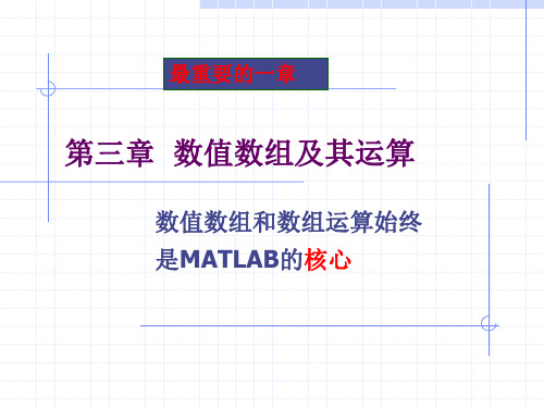 matlab数值数组及其运算