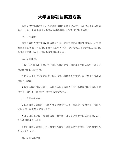 大学国际项目实施方案