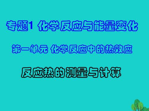 高中化学 专题1 第1单元 第2课时 反应热的测量和计算课件 苏教版选修4