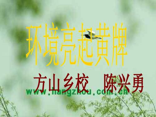 环境亮起“黄牌”