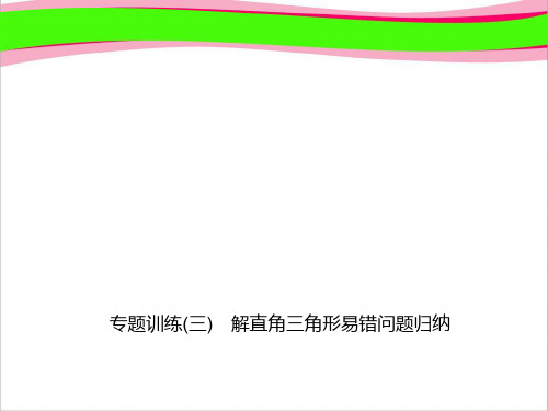 专题训练 解直角角形易错问题归纳   衡水中学内部资料 精品教学课件