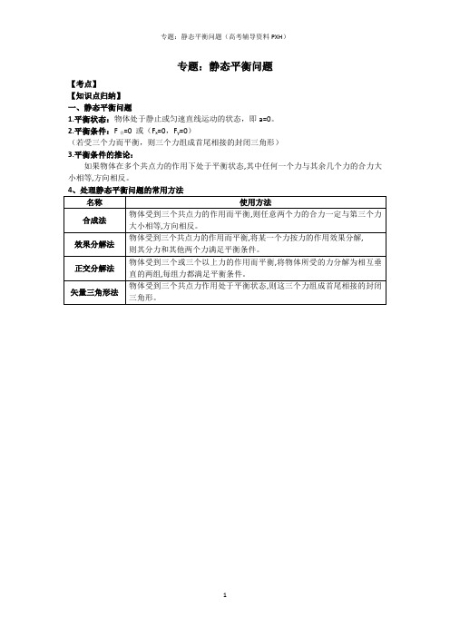 4专题：静态平衡问题(PXH)