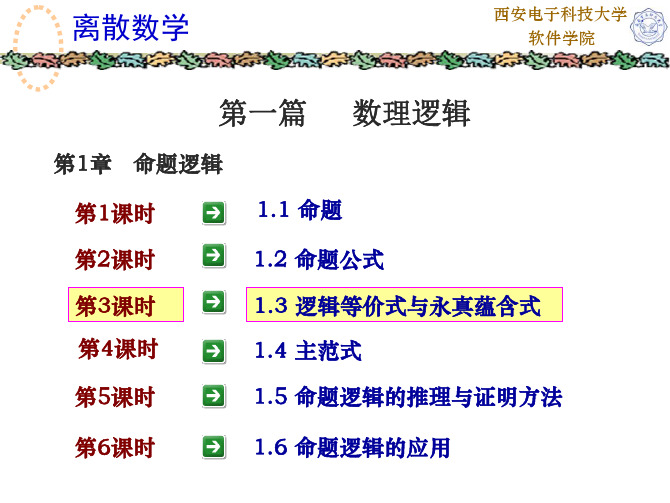 1-3 逻辑等价式和永真蕴含式