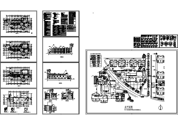 3层2528平米幼儿园建筑初步cad设计图