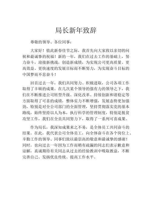 局长新年致辞