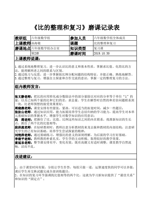 第二次磨课记录表 