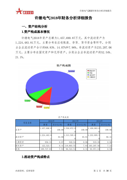 许继电气2018年财务分析详细报告-智泽华