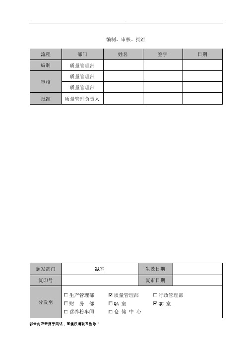 净含量检查法标准操作规程