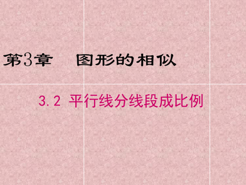 2021秋湘教版九年级数学上册第3章教学课件：3.2 平行线分线段成比例(共25张PPT)