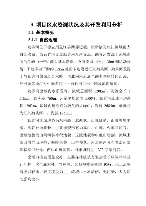 盈江县和兴水电有限责任公司勐弄电站技术改造项目水资源论证报告书