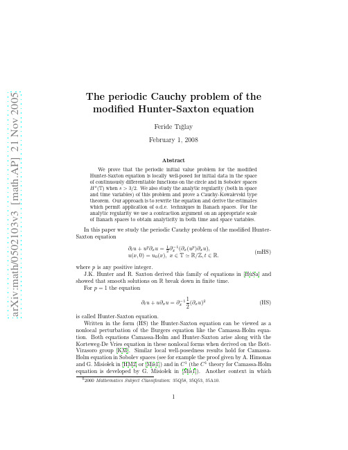 The periodic Cauchy problem of the modified Hunter-Saxton equation