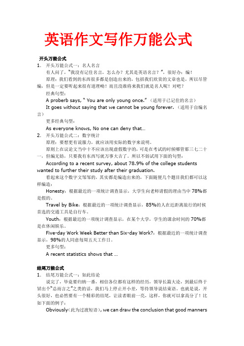 英语作文写作万能公式