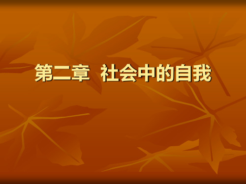 社会心理学课件02  社会中的自我