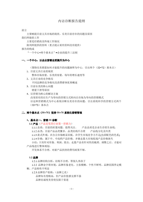 内访诊断报告提纲