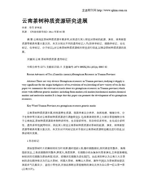 云南茶树种质资源研究进展