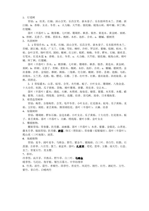 浙江常用树种