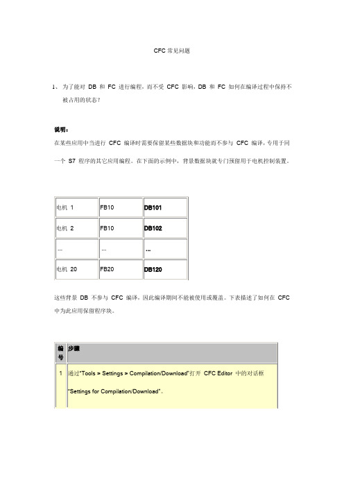 CFC常见问题