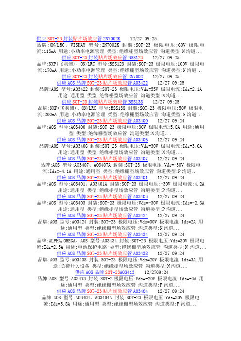 贴片场效应参数