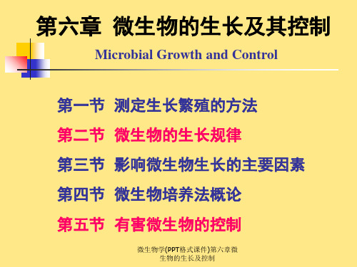 微生物学(PPT格式课件)第六章微生物的生长及控制
