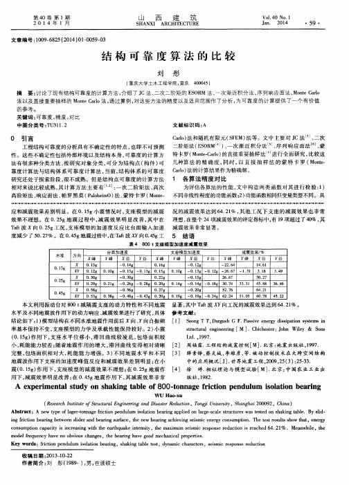 结构可靠度算法的比较