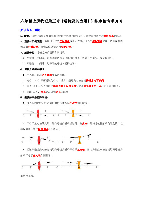 八年级上册物理第五章《透镜及其应用》知识点附专项复习