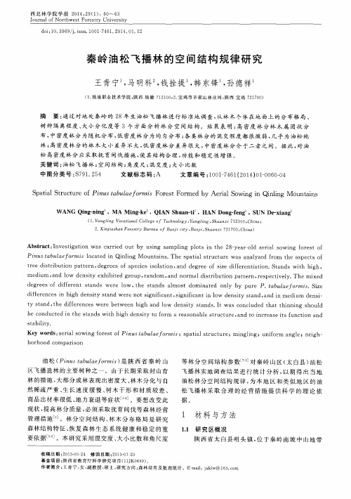 秦岭油松飞播林的空间结构规律研究