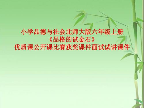 小学品德与社会北师大版六年级上册《品格的试金石》优质课公开课比赛获奖课件面试试讲课件