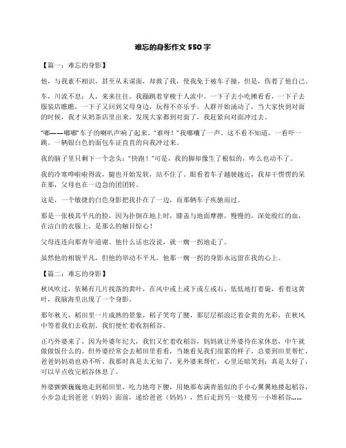 难忘的身影作文550字