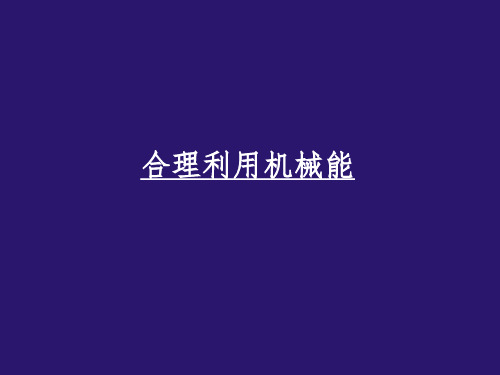 新课标沪科版初中物理第九章第六节《合理利用机械能》精品