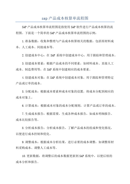 sap产品成本核算单流程图