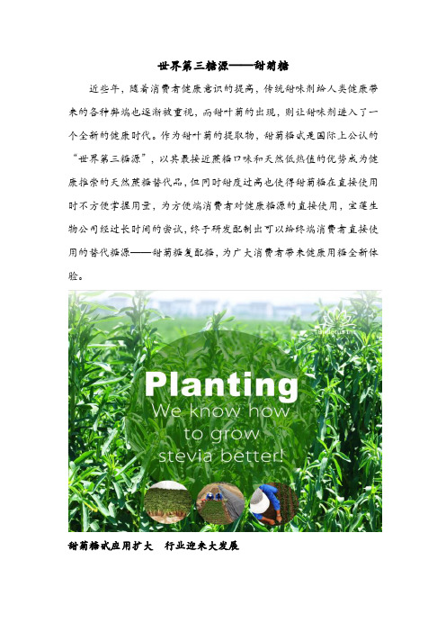 宝莲生物：世界第三糖源——甜菊糖