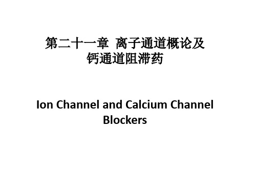 《药理学》第21章离子通道概论及钙通道阻滞药