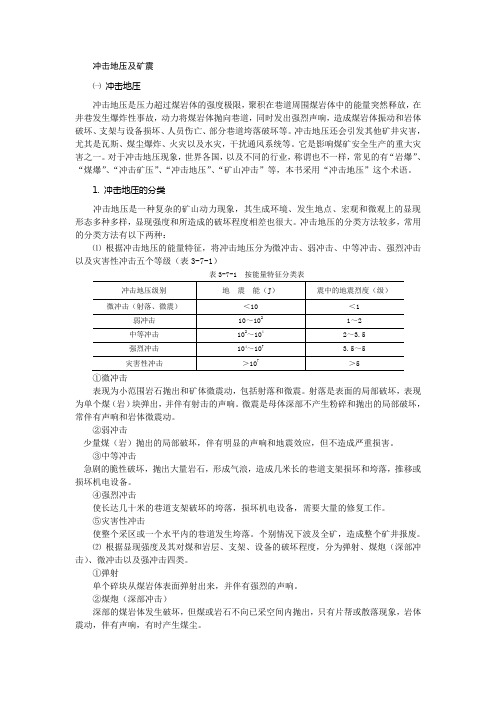 冲击地压及矿震