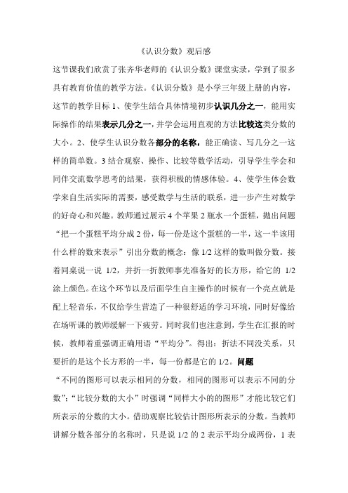 张齐华认识分数视频观后感