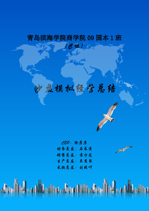 09国本1C组ERP沙盘模拟总结