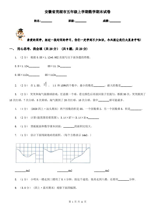 安徽省芜湖市五年级上学期数学期末试卷