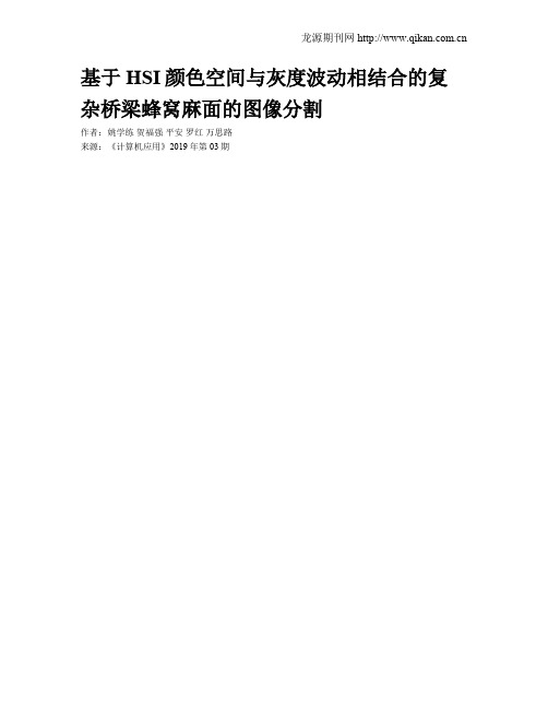 基于HSI颜色空间与灰度波动相结合的复杂桥梁蜂窝麻面的图像分割