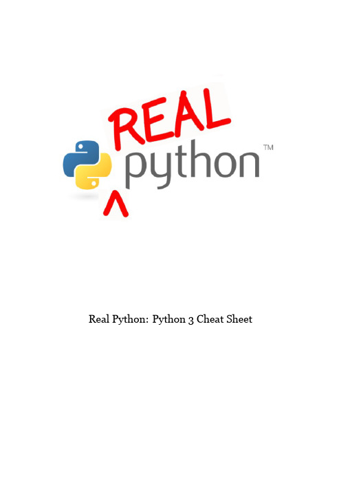 Real Python  Python 3 Cheat Sheet说明书