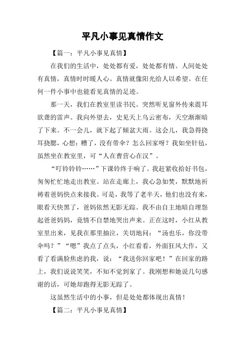 平凡小事见真情作文