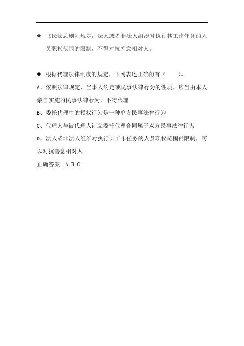 法人或者非法人组织对执行其工作任务的人员 