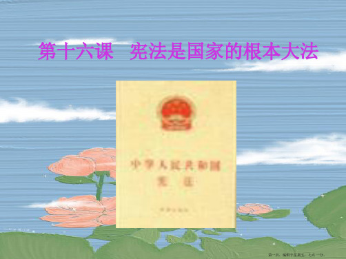 八年级政治下册 第十六课《治国安邦的总章程》第一框课件 鲁教版