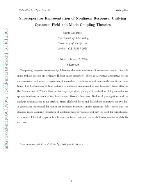 Superoperator Representation of Nonlinear Response Unifying Quantum Field and Mode Coupling