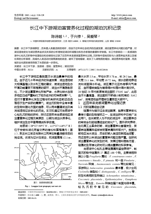 长江中下游湖泊富营养化过程的湖泊沉积记录