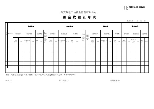 5FR-YY0102租金收益汇总表