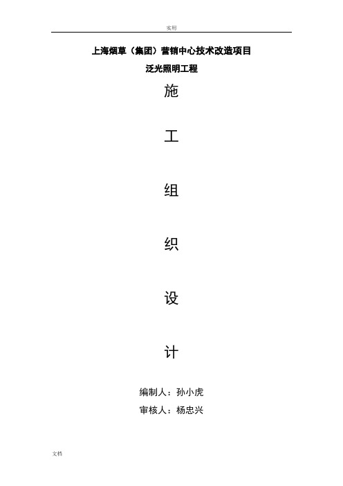 泛光照明施工组织方案设计