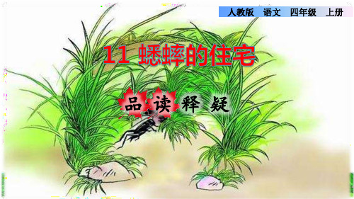 统编版小学语文四年级上册第三单元《11 蟋蟀的住宅》品读释疑课件PPT