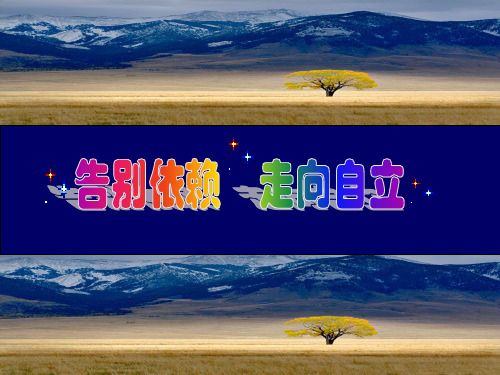 告别依赖走向自立3.2讲解