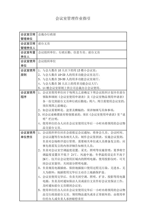 会议室管理作业指引