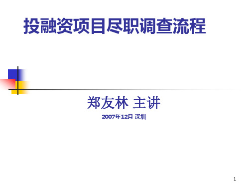 投融资项目尽职调查流程PPT课件